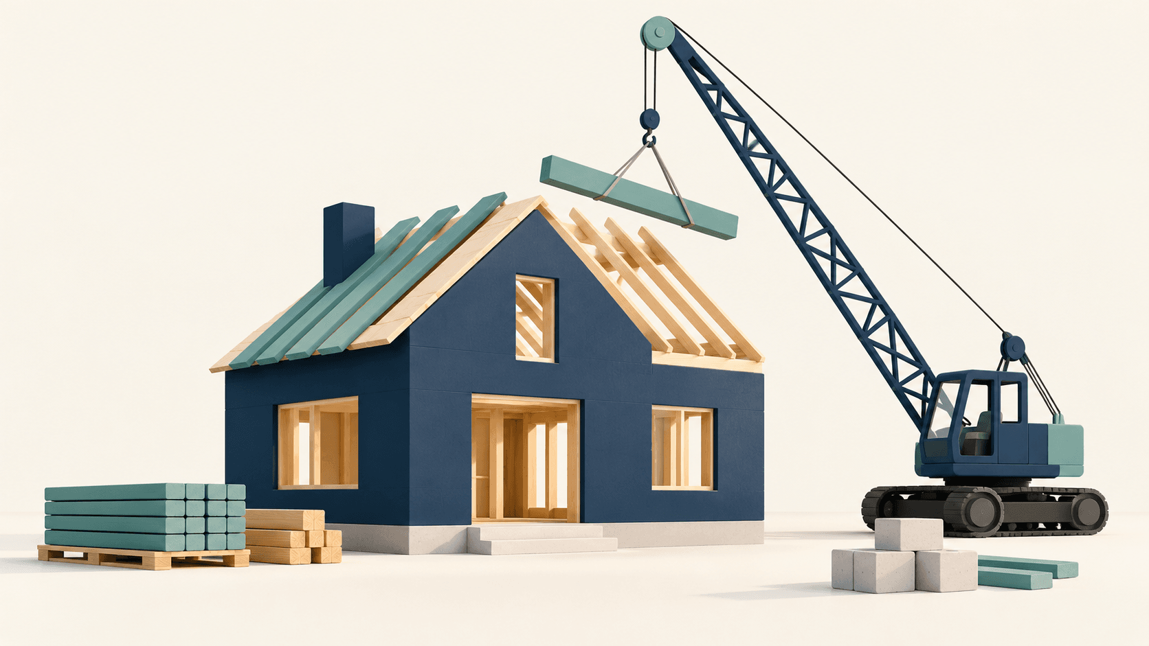 Ein typisches Finanzbild. Sollte irgendwas klar sein, was mit Hausbau verbunden ist, aber genau so cartoonmäßig dargestellt